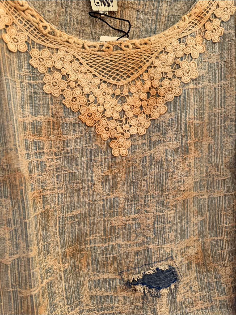 Jaded Gypsy Walk On By Poncho High Low Lace Patchwork Boho One Size - Picture 9 of 10